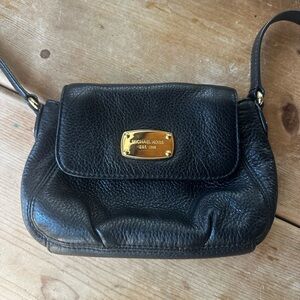 Michael Kors Black Pebbled Leather Crossbody Bag
